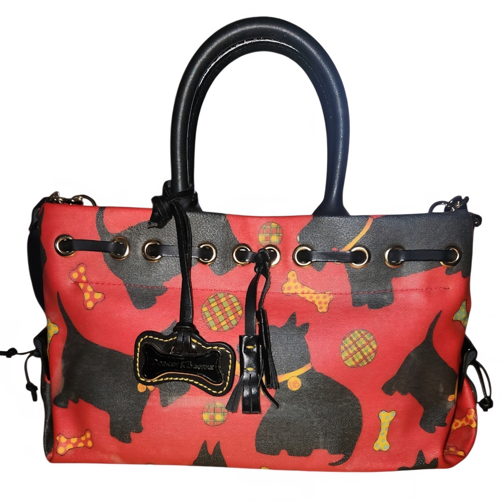 Dooney & Bourke Red Scottie Dog Print Satchel